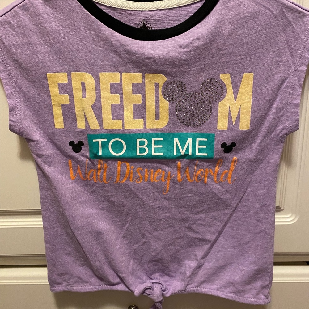 Official WDW crop tie T-shirt girls size M EUC